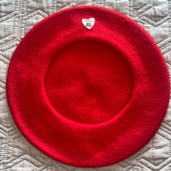 Lillet x Emily in Paris outfit season 4 pink tweed short red blouse wool Beret M - Picture 10 of 16